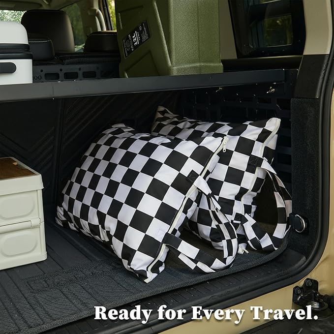 Checkered 2 Pcs Large Travel Laundry Bags