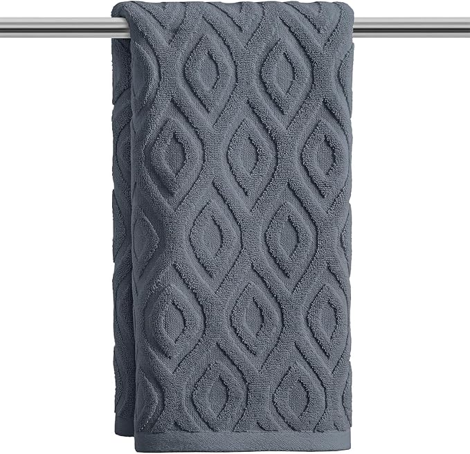 Artoid Mode 1 Pc Grey 3D Diamond Grid Jacquard Hand Towels