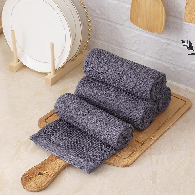 Homaxy 100% Cotton Waffle Weave Kitchen Towels, 13 x 28 Inches Super Absorbent