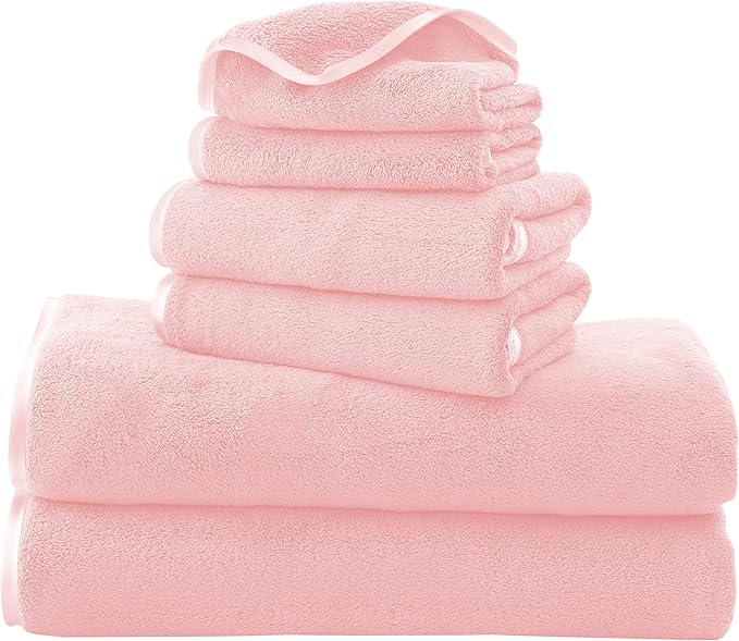 TENSTARS Luxury Silk Hemming Towel Set