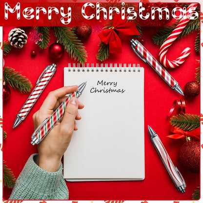 Epakh 24 Pcs Christmas Candy Cane Scented Pens Bulk with Peppermint Candy Scented Ink Ballpoint Pens Christmas Party Gifts Stocking Stuffers Holiday Classroom Gifts Stationery Supplies