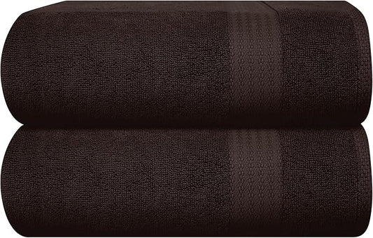 GLAMBURG Premium Cotton Oversized 2 Pack Bath Sheet 35x70-100% Pure Cotton
