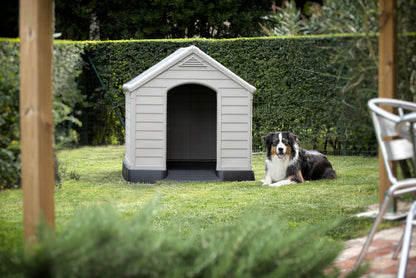 Chalet-Jardin Garden 12-921177 Kennel Dog PVC/Resin 95 x 99 x 99 cm beige/brown