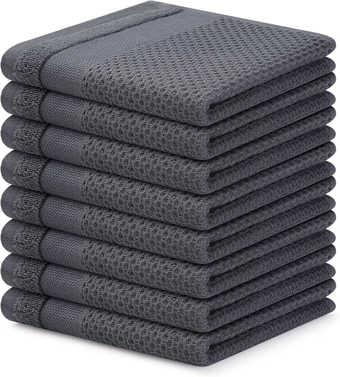 Homaxy 100% Cotton Dish Cloths, 8 Pack