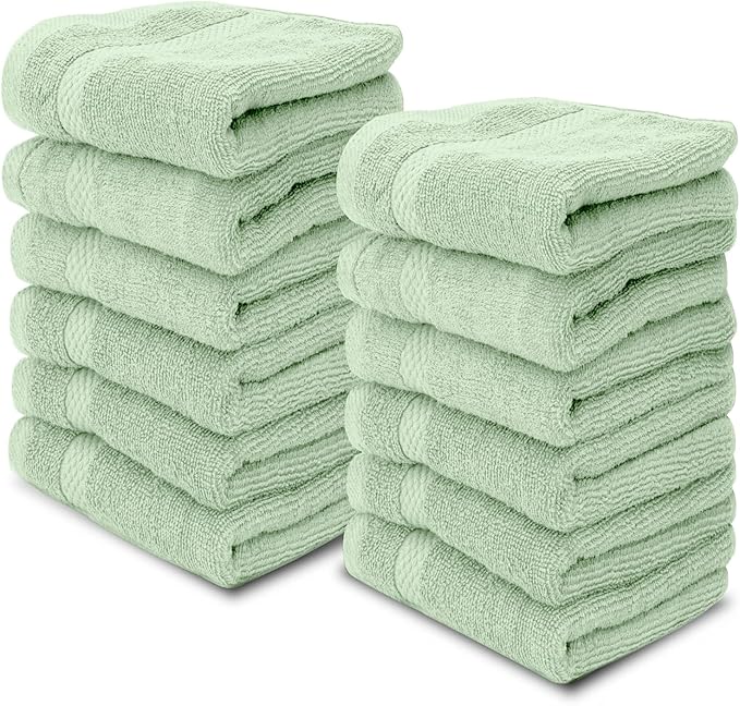 White Classic Luxury Cotton Washcloths 13x13 Inch