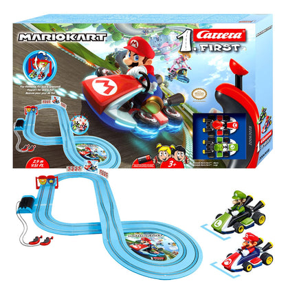 Carrera 20063028 Mario Kart - FIRST Slot Racing Track, For Children From 3 Years And Adults, 2.9 Metres, With Mario Kart - Mario & Mario Kart - Luigi - Multicolor