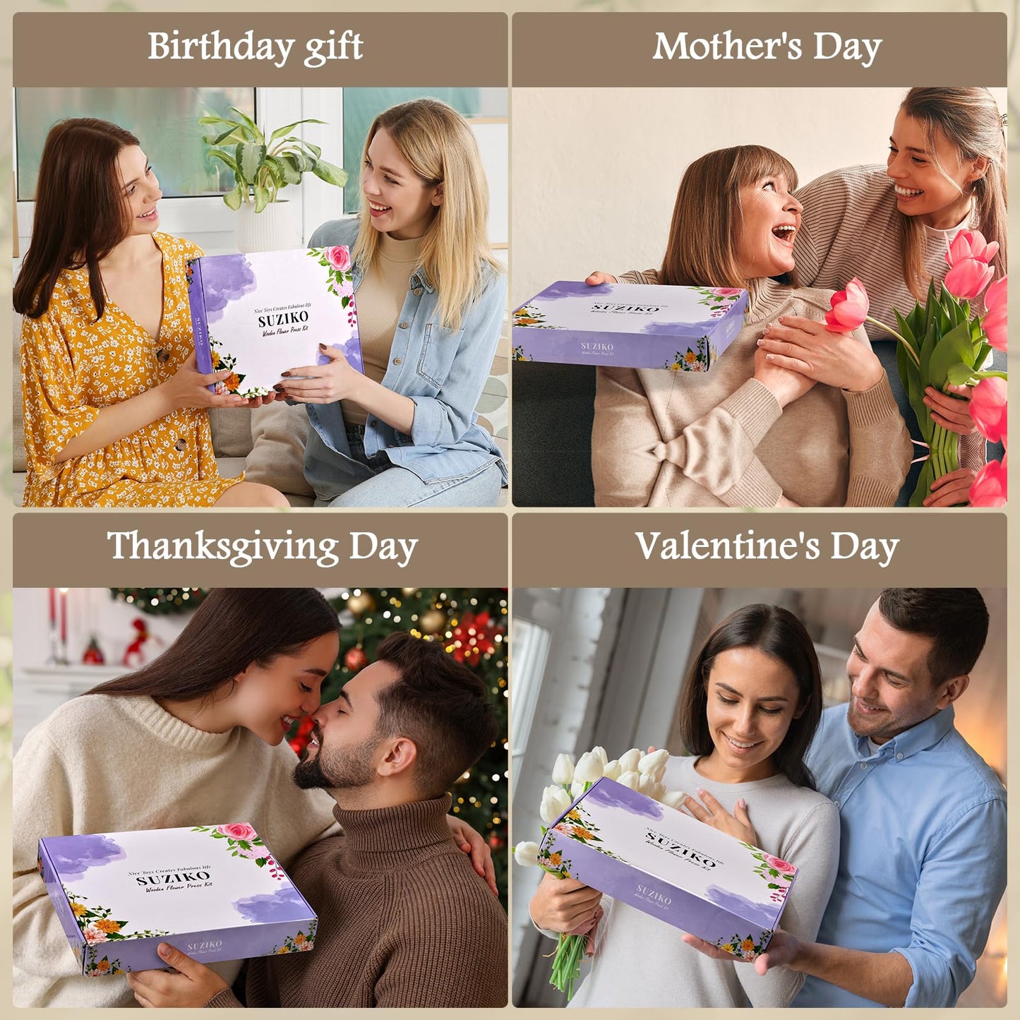 Suziko Large Flower Press Kit for Adults& Kids Flower &Plant Preservation Kit Measures 10.8" x 6.9" Arts and Crafts for Adults Leaf Press &- Great Gift for Lovers