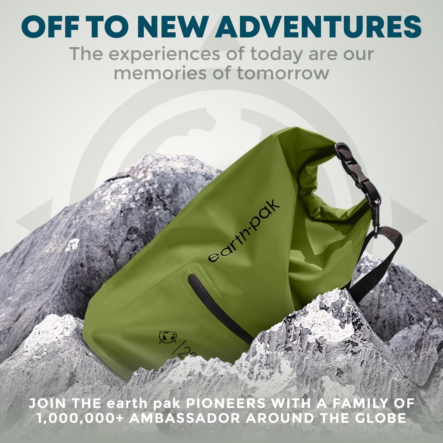 Earth Pak Waterproof Dry Bag with Zippered Pocket - Waterproof Dry Bag Backpack Keeps Gear Dry for Boating, Camping, Fishing, Beach Drybag, Kayak Accessories - Dry Bags Waterproof with Phone Case 20L