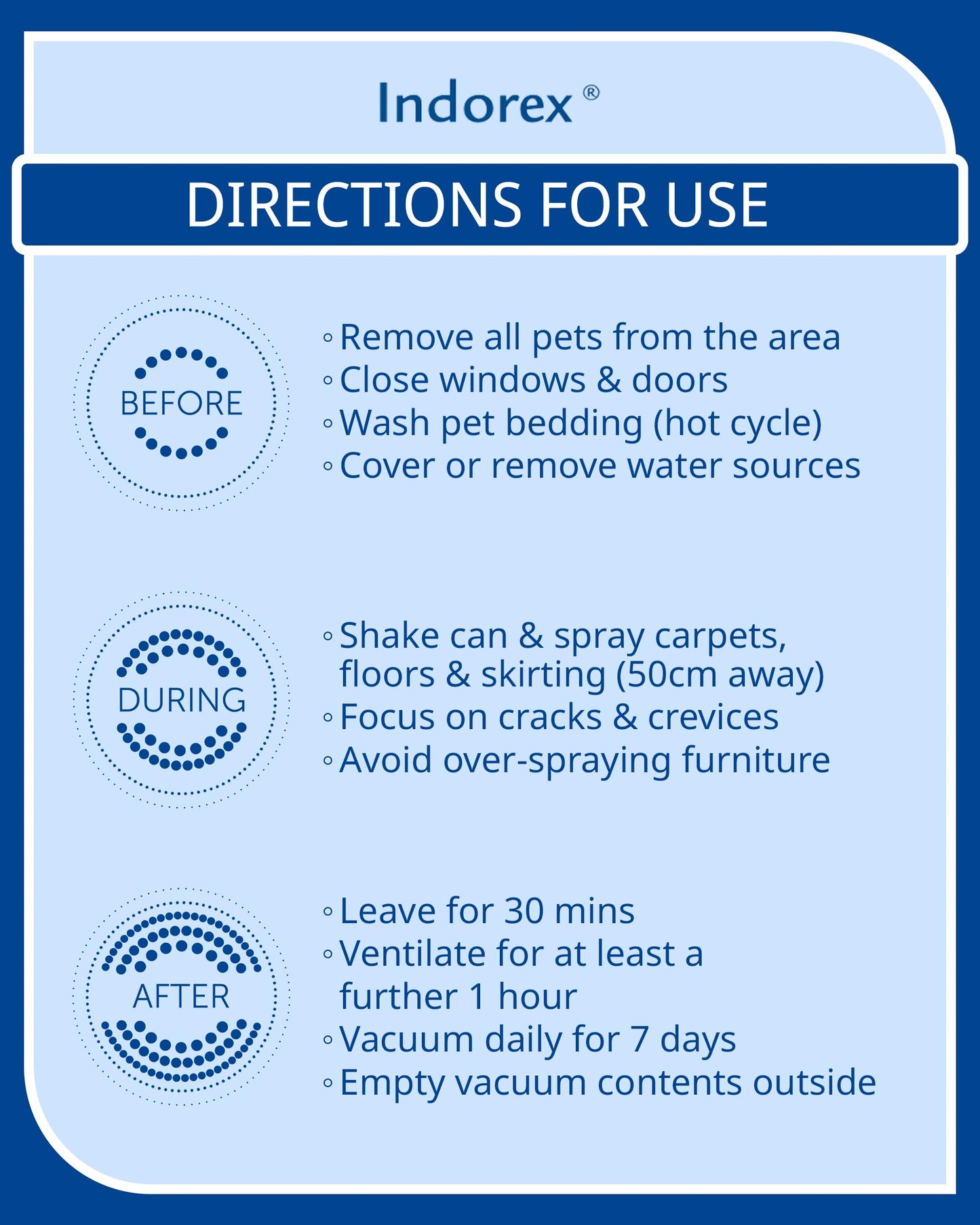 Indorex Defence Household Flea Spray | Protect Home from Fleas & House Dust Mites | Long-Lasting Protection for Up to 12 Months | 500ml Can