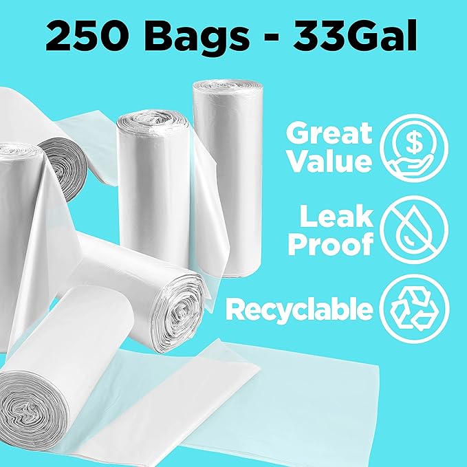 30-33 Gallon Clear Trash Bags Heavy Duty