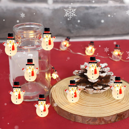 Silverstro Snowman Christmas String Lights for Bedroom 10 Ft 30 LED USB & Battery Powered Fairy Lights with Remote - Kid's Room Kitchen Party Xmas Holiday Decor