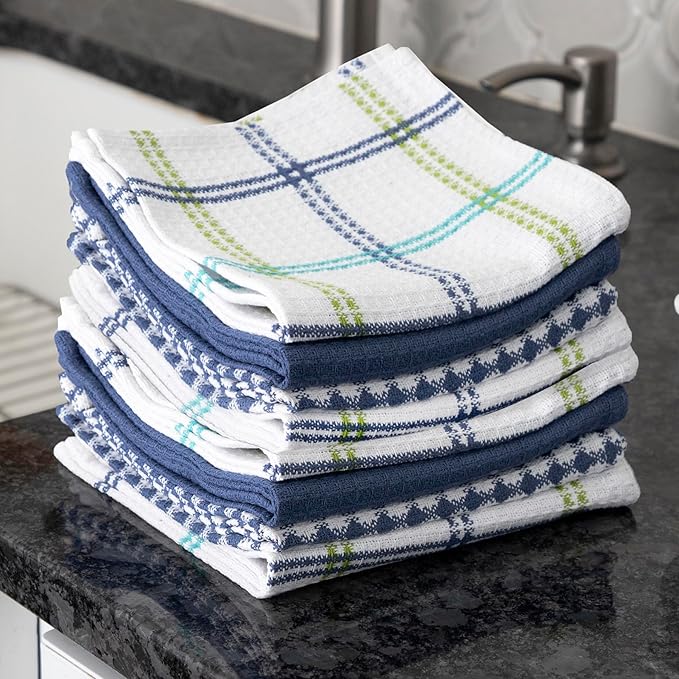 T-Fal Premium Waffle Dish Cloths, Super Soft Long Lasting 100% Cotton Flat