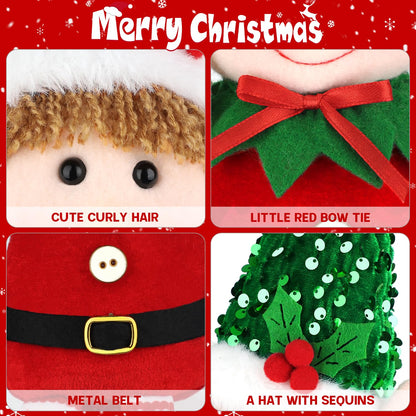 BINSUNS 2 Pack Christmas Gnomes Decoration - Handmade Xmas Swedish Tomte Plush Scandinavian Ornaments Figurine Gnomes Gifts Window Home & Holiday Decor(Sequin Gnomes)