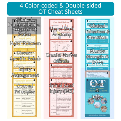 Occupational Therapy Quick Reference - 42 Essential OT Cards for Adults - an Ideal Gift & Tool for Occupational Therapists, OTAs, and Students - Therapist Must Haves