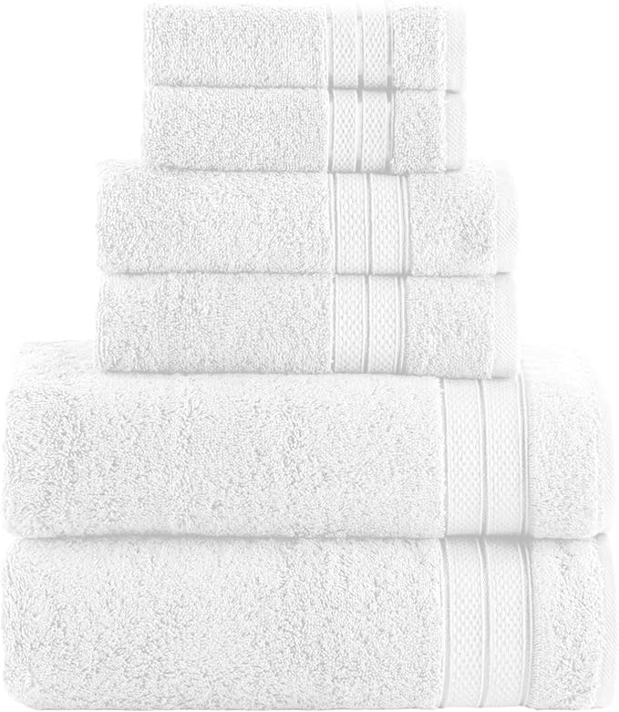 Elegant Comfort Luxury 6-Piece Towel Set, Premium Soft 100% Turkish Cotton