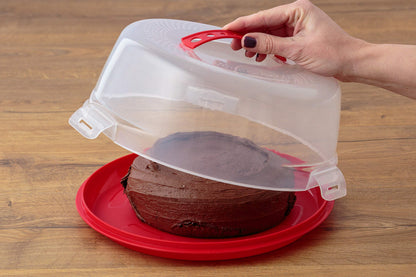 Mason Cash Cake Caddy with Clear Lid – Secure Cake Storage & Transport Container | Serve & Display on the Same Base | Ideal for Bakes, Treats & Special Occasions