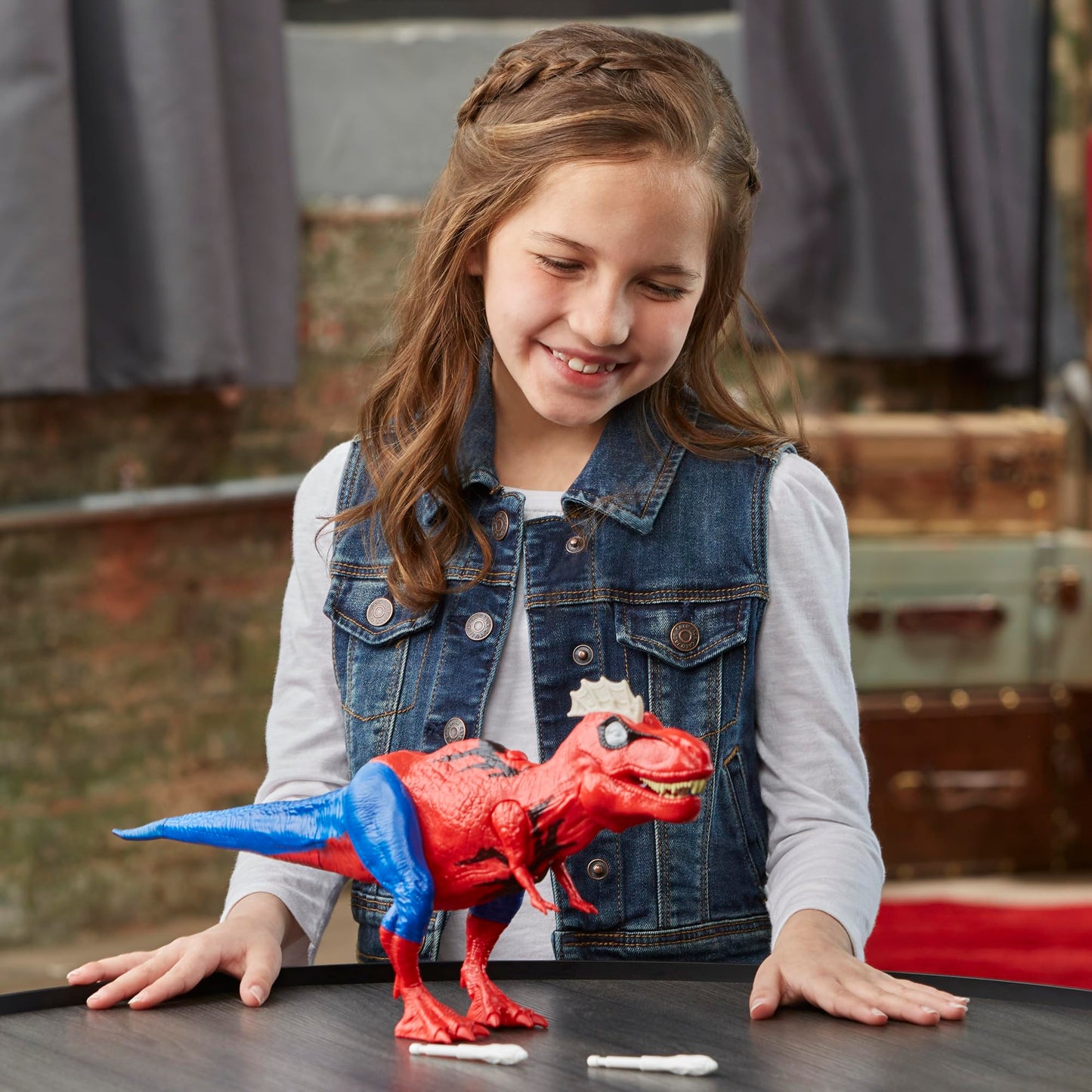 Spider-Man Marvel Web Chompin' Spider-Rex 16-Inch Action Figure with Sounds and Dino Blast Action, Superhero Toys for Kids Ages 4 and Up