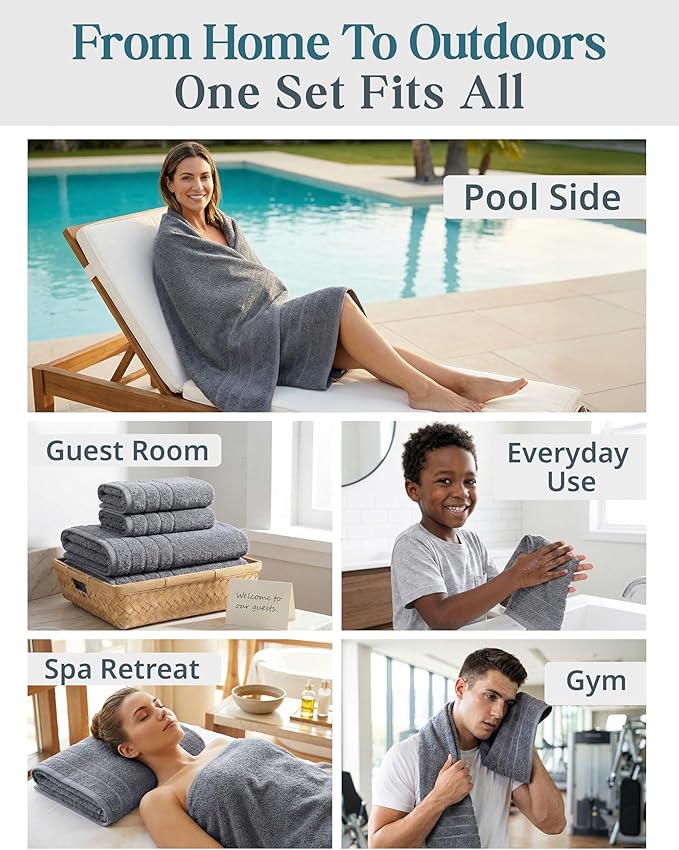 24-Piece Premium Towel Sets for Bathroom