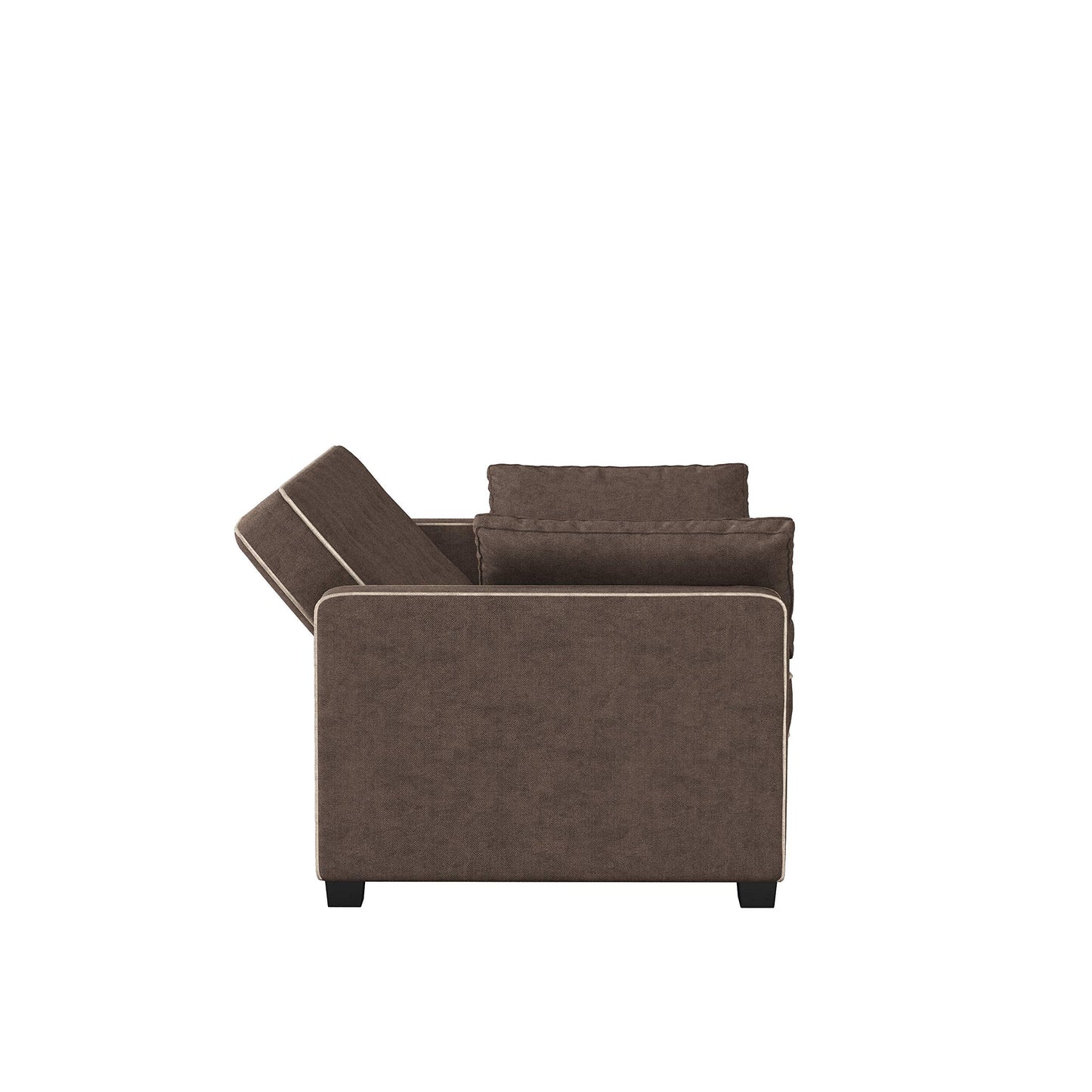 Serta Ainsley Loveseat with Pull Out Sleeper Microfiber Java Full