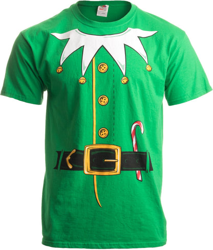 Ann Arbor T-shirt Co. Santa's Elf Costume | Jumbo Print Novelty Christmas Holiday Humor Unisex T-Shirt - Large - Green