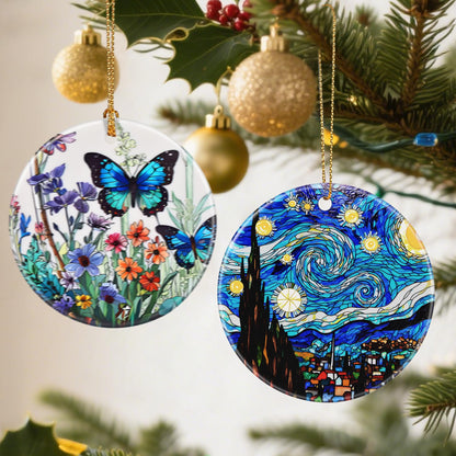 Van Gogh Starry Night Ornaments, Christmas Ornaments: Christmas Tree Decorations, Holiday Decor, Stocking Stuffers, Gift Ideas, Xmas Gifts & Gifts for Art Lover