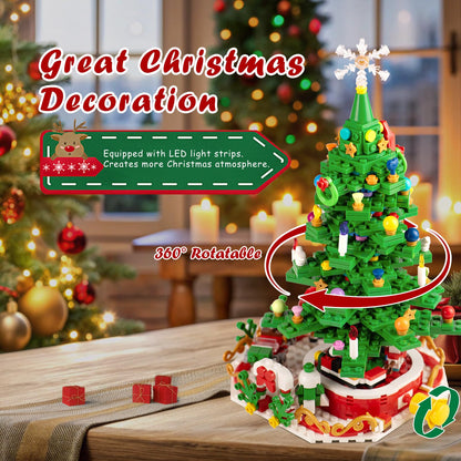 WizardsArcanum Advent Calendar 2025 Christmas Tree Building Set with LED light, 24 Days Christmas Countdown Calendar, Christmas Building Blocks with 2 Play Ways, Creative Xmas Gifts