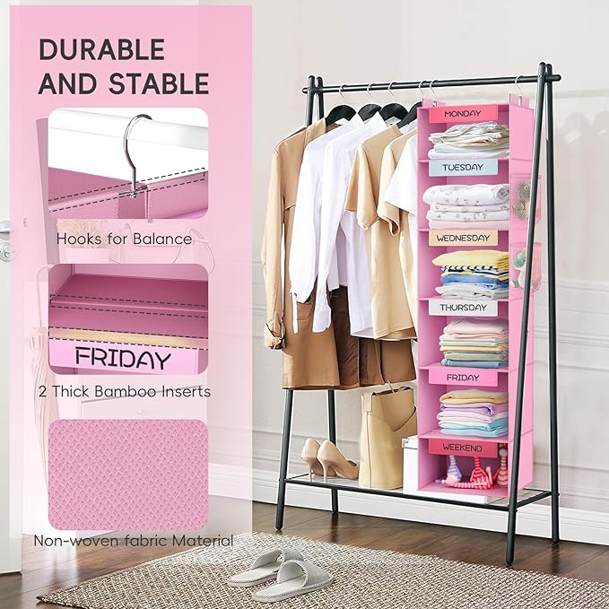 VERONLY Weekly Hanging Closet Organizer