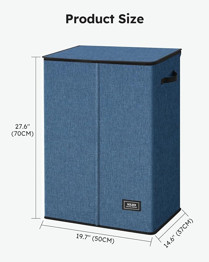 SOLEDI Laundry Hamper with Lid 130L Large & Tall Collapsible Laundry Basket