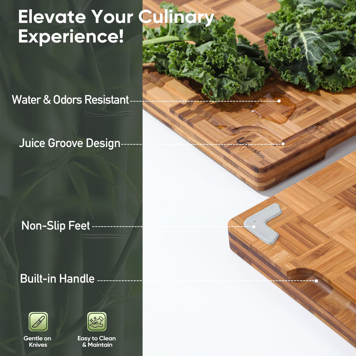 Heavy Duty Bamboo Cutting Board Set 3 Pack Non Toxic Juice Groove Charcuterie Board Book Wood Cutting Boards for Kitchen Solid End Grain Wood Chopping Board Large Butcher Block
