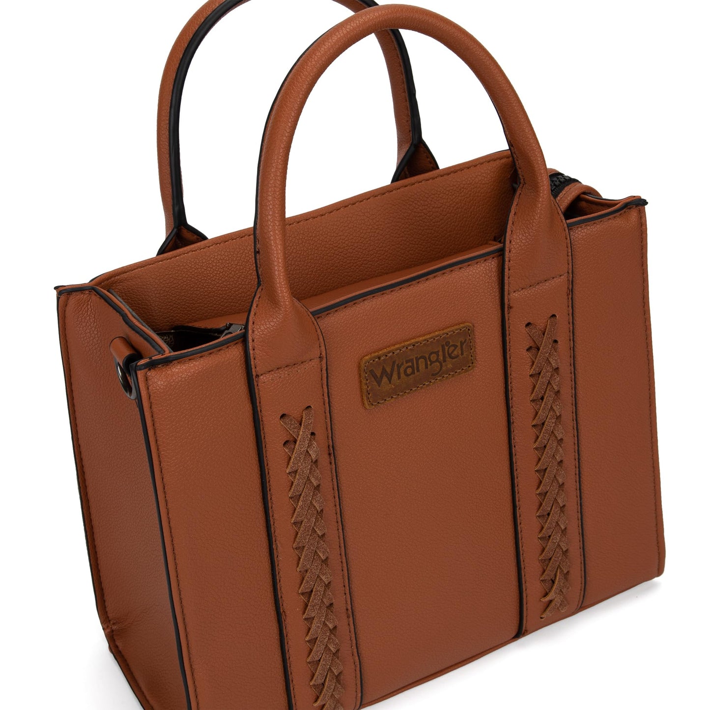 Wrangler Tote Bags for Women Top-handle Handbags and Purse for Women with Adjustable Strap, A Classic Brown, M