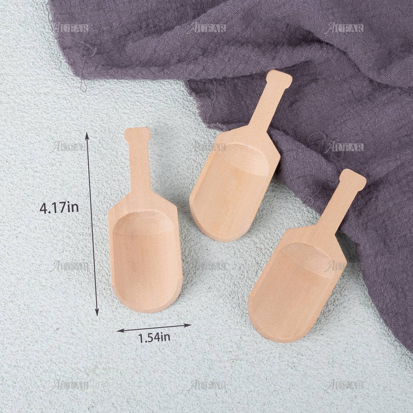 AUEAR, 10 Pack Mini Wooden Scoops for Bath Salts Candy Scoop