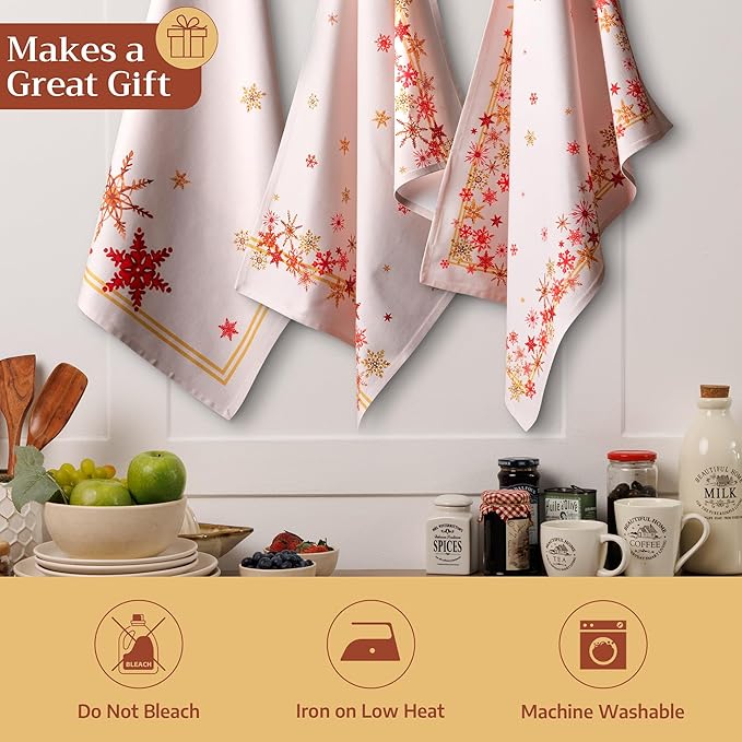 Maison d' Hermine Kitchen Towels Set of 3 100% Cotton 20" x 27.5" Reusable
