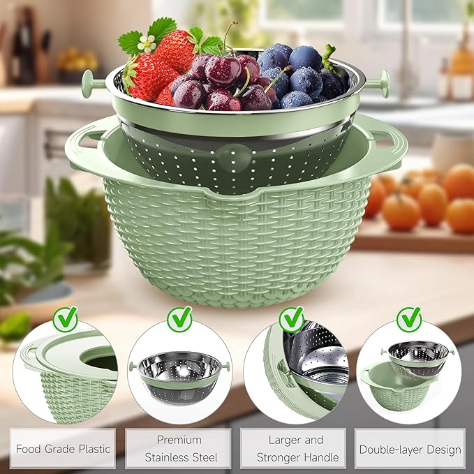 4-1 Strainer Bowl with Lid Set