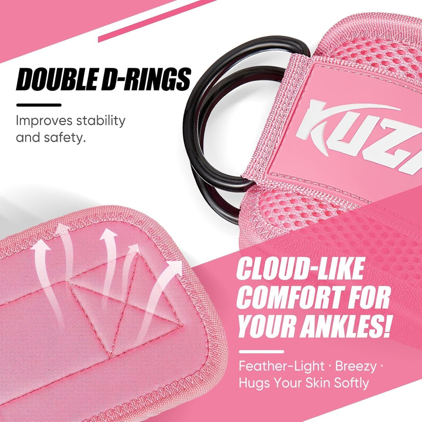 KUZARO Resistance Bands Set with Ankle Straps, Legs and Glutes Workout Equipment, Ankle Weights Bands for Women, Booty Exercise Equipment for Kickbacks and Hip Training, Home Gym Fitness Equipment