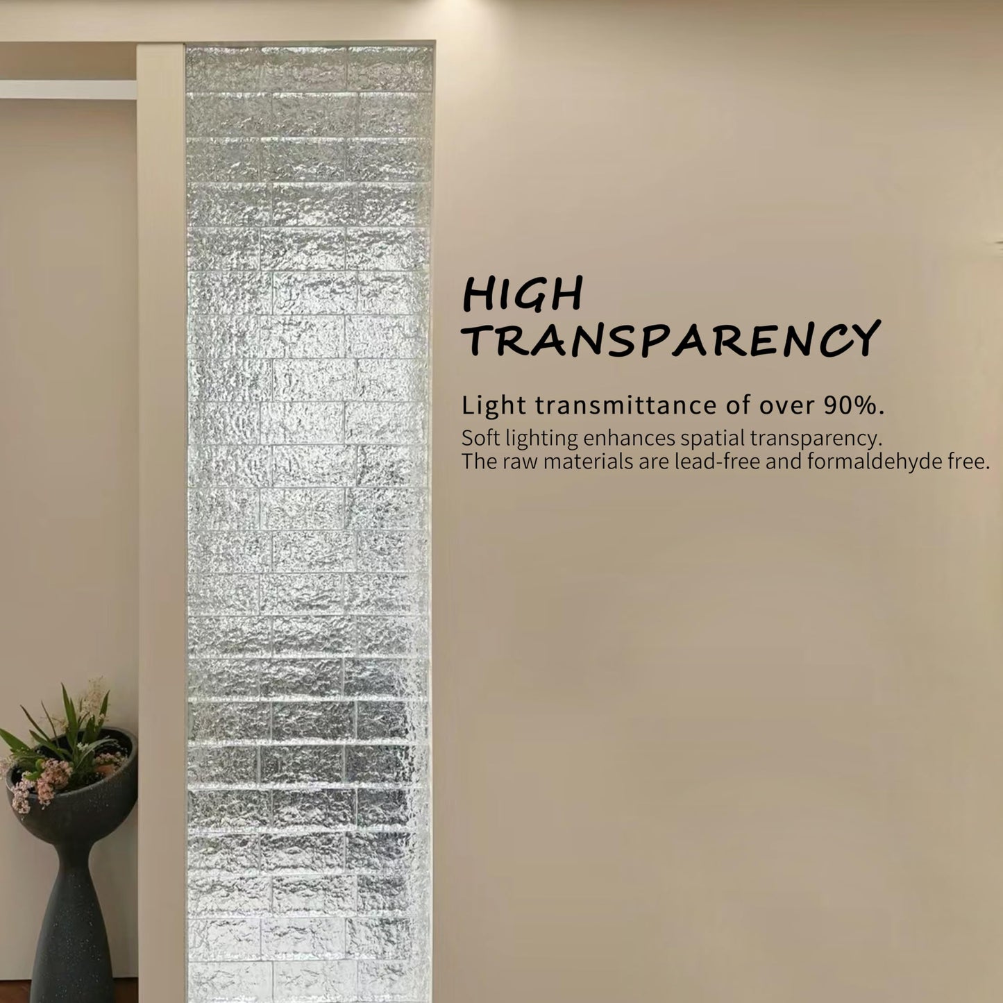 1 Pack-7.9"x3.9"x2" High Transparency ice Crystal Patterned Rectangular Solid Glass Brick - Used in Building Fields Such as Wall partitions, as Well as for DIY Lighting fixtures, DIY Tables etc