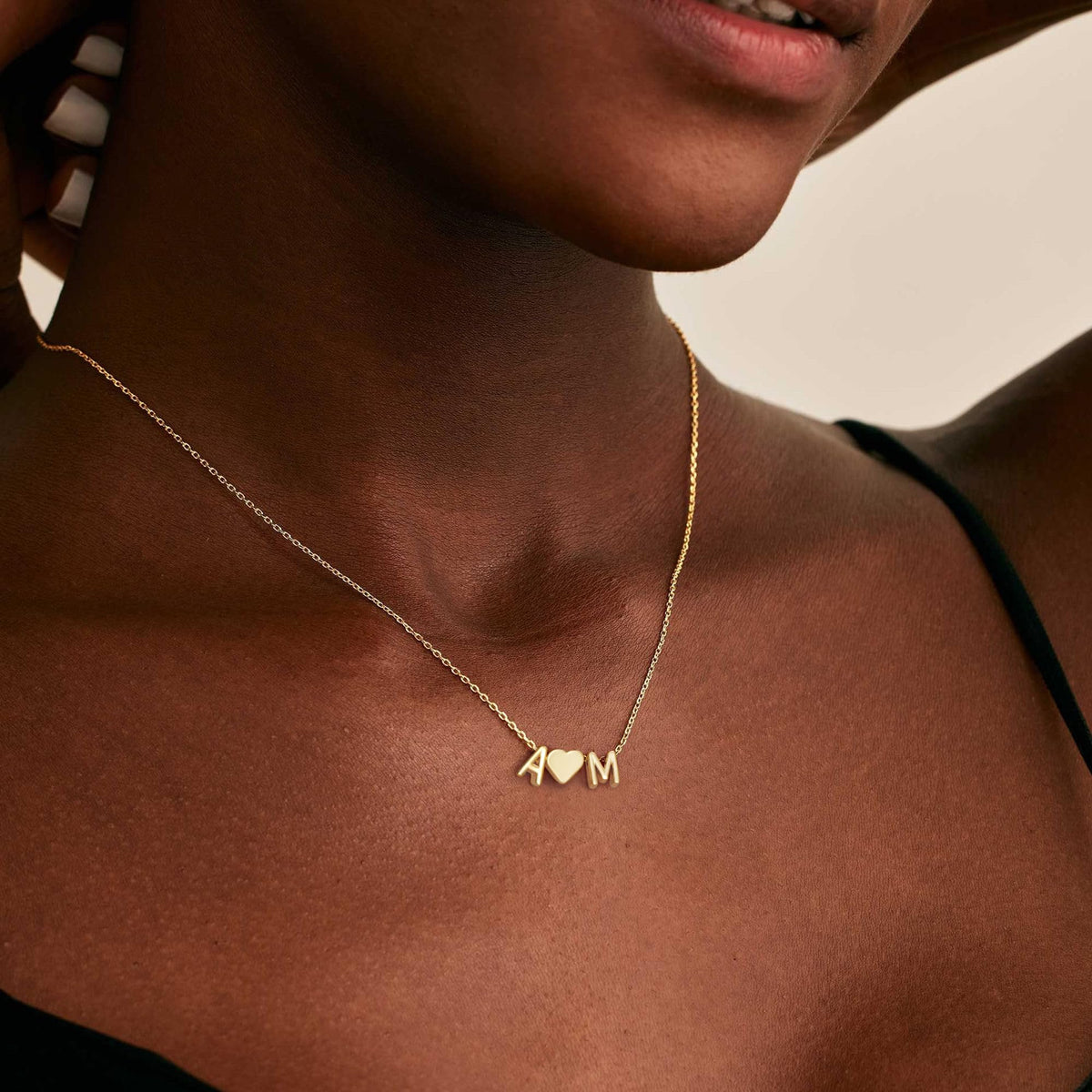 Turandoss Two Initial Necklaces for Women, 14K-Gold-Plated Dainty Letter C K Heart Initial Necklace, Jewelry Birthday Christmas Gifts for Women Wife Mom Girls Trendy