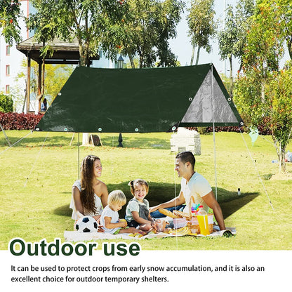 Onarway Tarpaulin Waterproof Heavy-Duty for Outdoor: 3m x 4m 105GSM UV/Tear Resistant PE Tarpaulin Sheet with Reinforced Grommets for Garden Furniture & Ground Use - Green