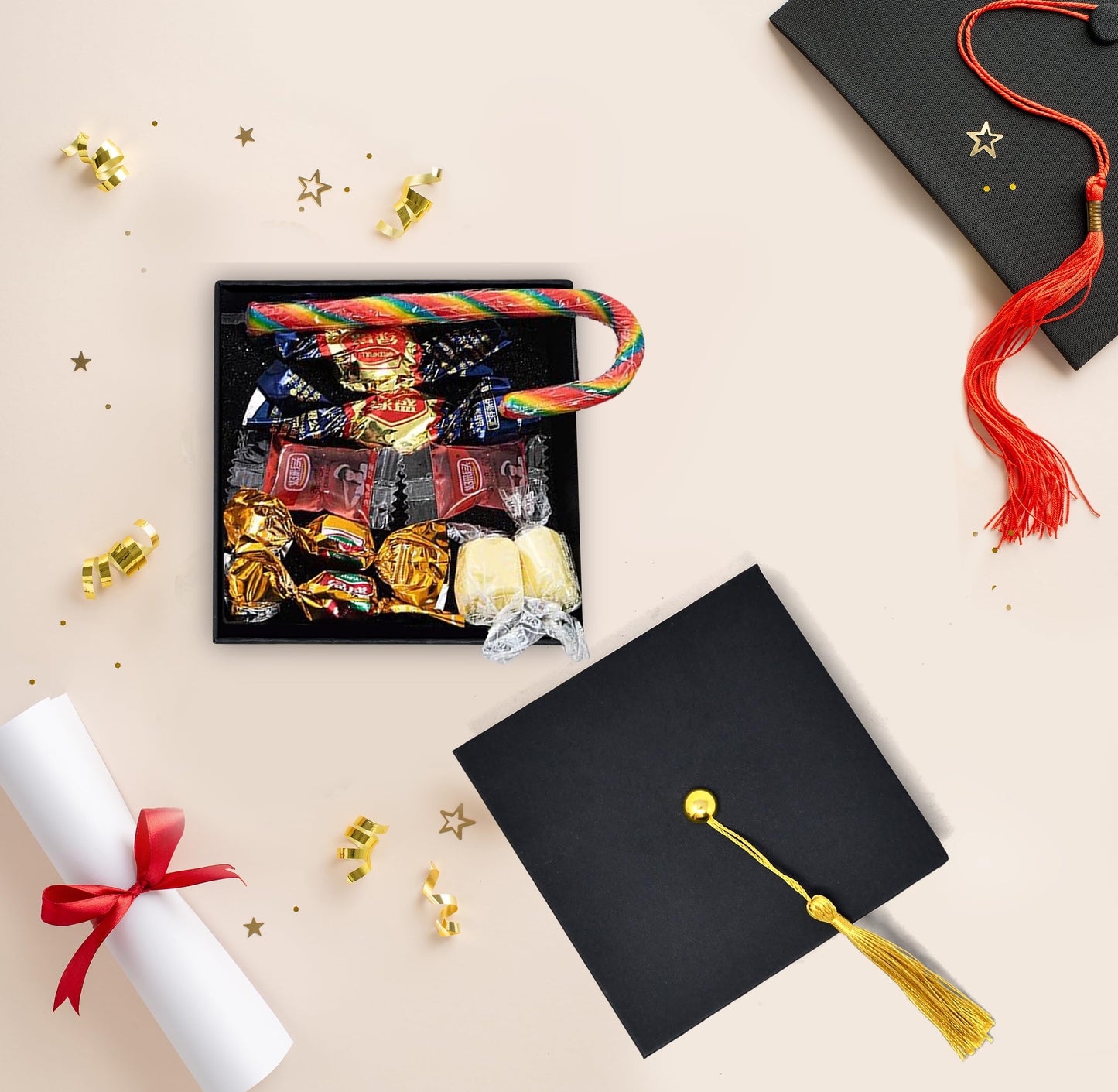 Graduation Gift Card Box Holder Cap Shaped with Tassel Pack of 6 Grad Gifts Cards Graduate Present Boxes Holders for Graduations Party Supplies