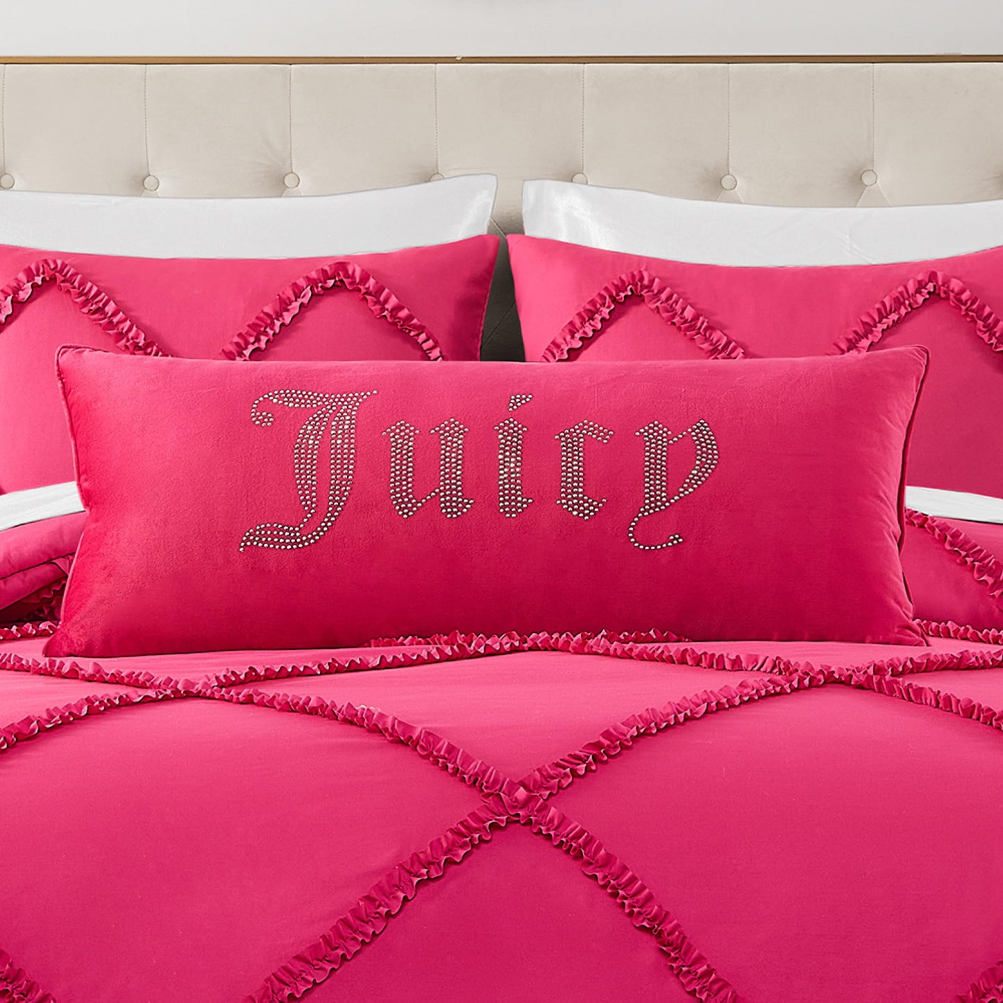 Juicy Couture – Decorative Accent Pillow Velvet Safari Leopard Premium Reversible Throw Pillow Living Room and Bedroom Décor Measures 14" x 24" Cheetah on White