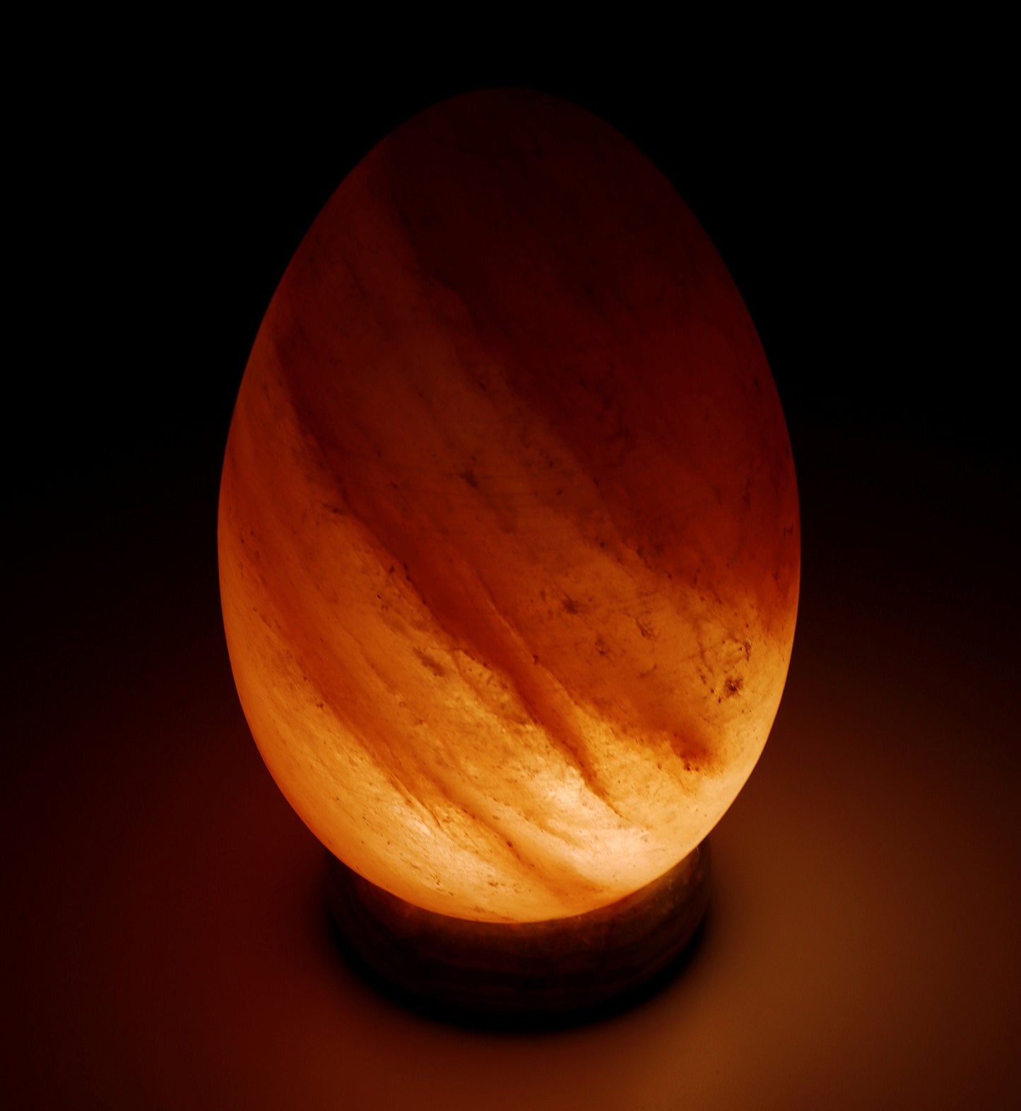Deluxe Comfort Himalayan Rock Salt Egg Lamp, 9 Inches Tall - Soft Calm Light - Table Lamp, Natural Dark Orange Hue