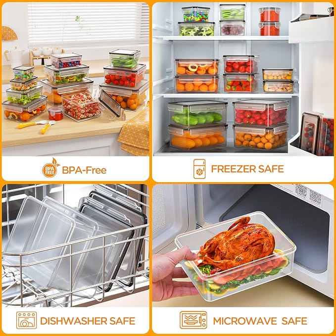 52 Piece Airtight Food Storage Containers Set