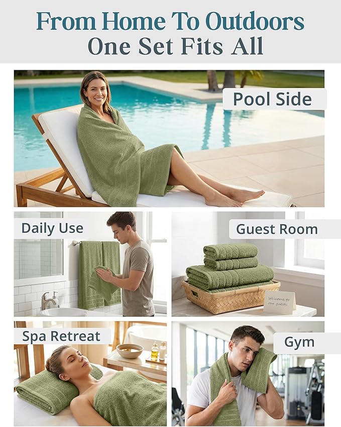 Casa Platino 100% Cotton Hotel Bath Towel Set