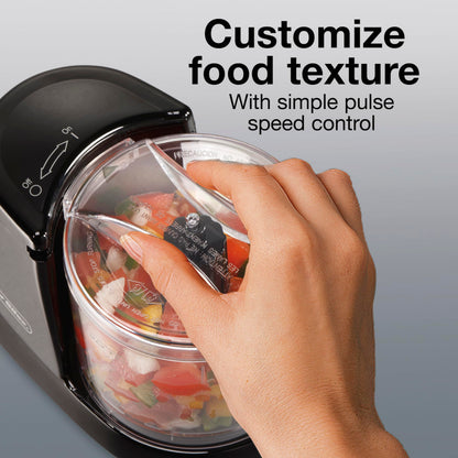 Proctor Silex Durable Electric Vegetable Chopper & Mini Food Processor for Chopping, Puree & Emulsify, 1.5 Cup, White