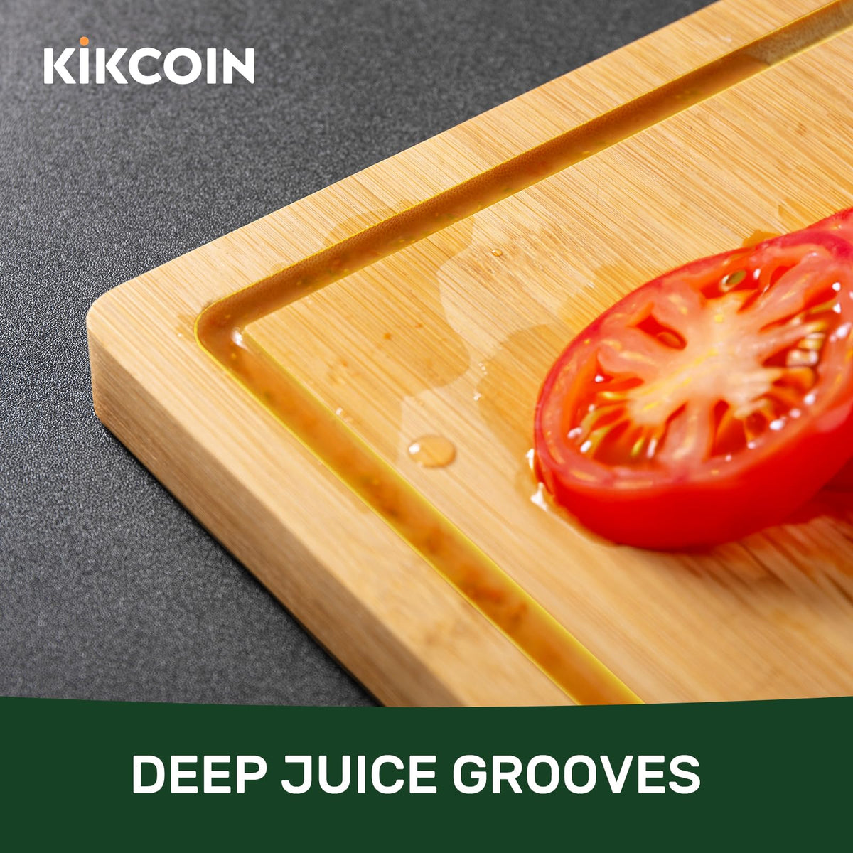 Kikcoin 17”×11” Bamboo Cutting Boards for Kitchen, Healthy Wooden Cutting Boards for Kitchen, Charcuterie, Extra Large Chopping Boards with Deep Juice Groove, Fathers Day Gift for Men, Natural