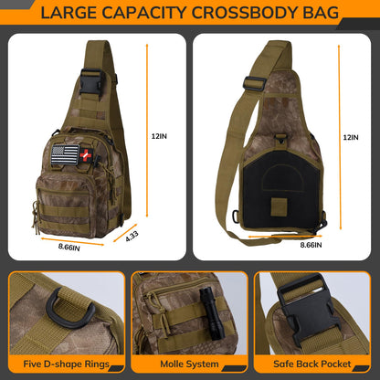 Survival Kit, 250pcs Survival Tools Tactical Gear and Trauma Bag, Survival First Aid Kit with Molle Crossbody Bag & Emergency Tent for Earthquake, Bug Out, Outdoor Adventure, Gifts for Christmas Men