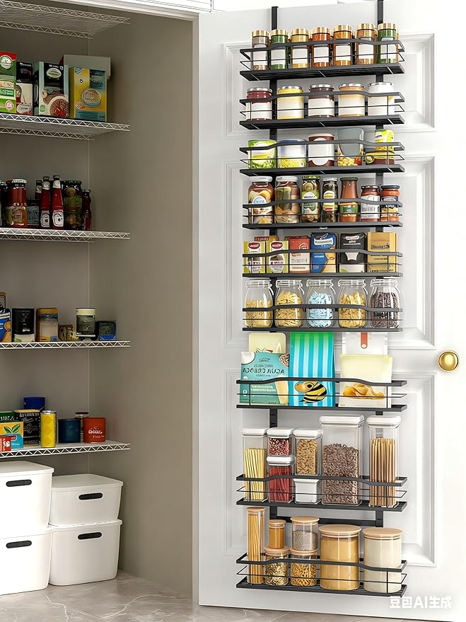 Moforoco White 9-Tier Over The Door Pantry Organizer, Pantry Organization And