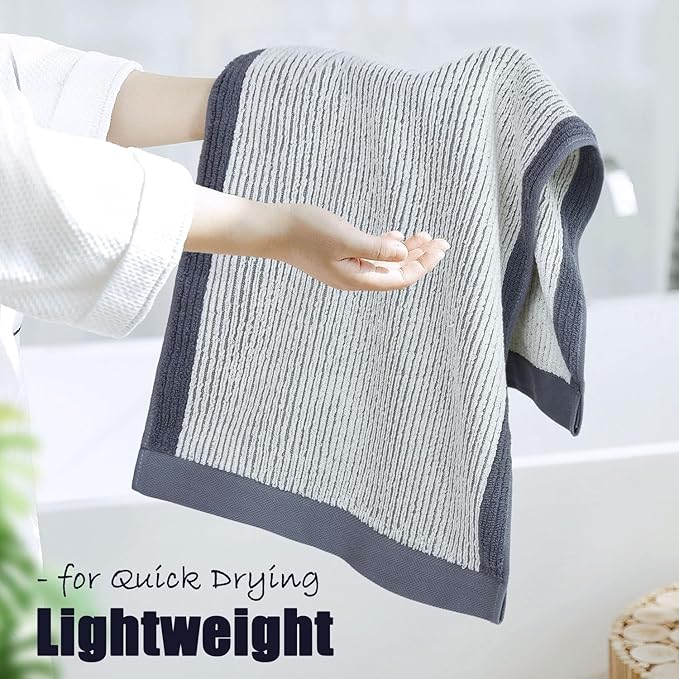 Cleanbear Gray Hand Towels for Bathroom