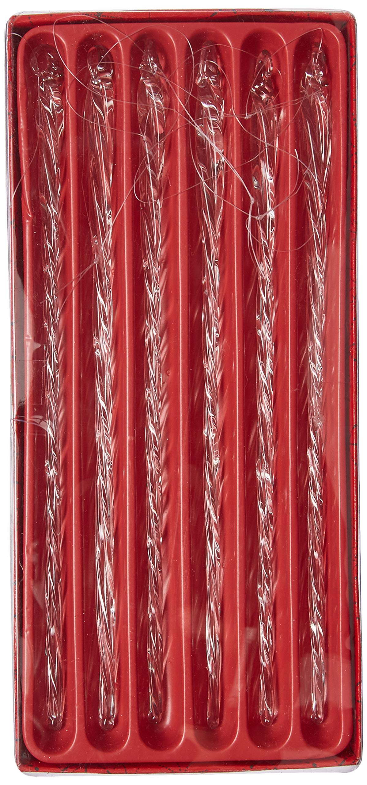 Kurt Adler 7.5-Inch Glass Twist Icicle Ornaments - 6-Piece Set