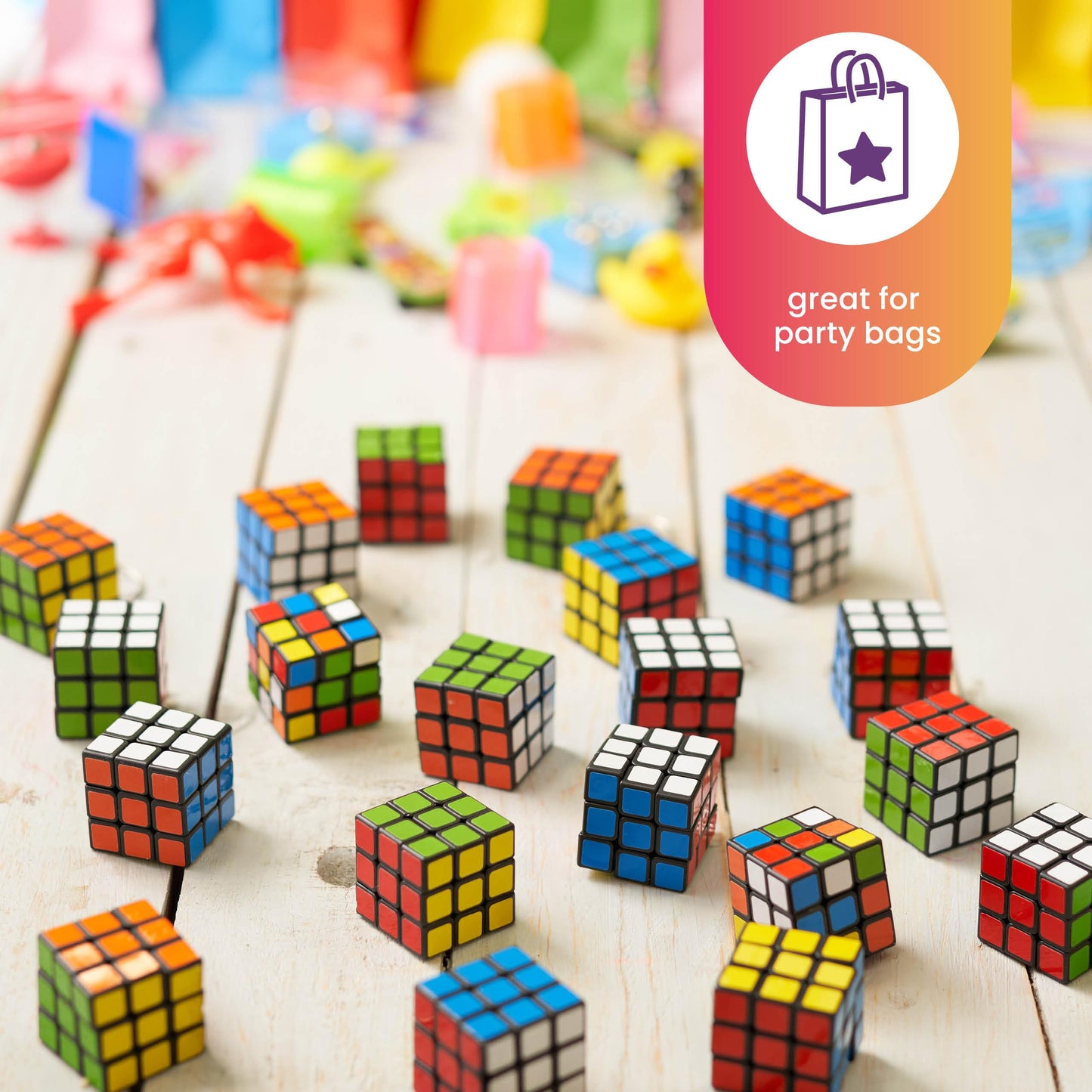 THE TWIDDLERS 30 Mini Puzzle Speed Cube Fidget Toys, 3x3 - Perfect as Mini Games Party Bag Fillers for Kids, Brain Teasers Multipack Classroom Rewards Prizes, Party Favours Kids - 3cm