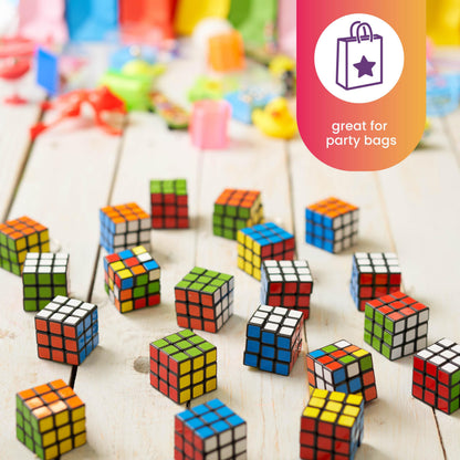 THE TWIDDLERS 30 Mini Puzzle Speed Cube Fidget Toys, 3x3 - Perfect as Mini Games Party Bag Fillers for Kids, Brain Teasers Multipack Classroom Rewards Prizes, Party Favours Kids - 3cm
